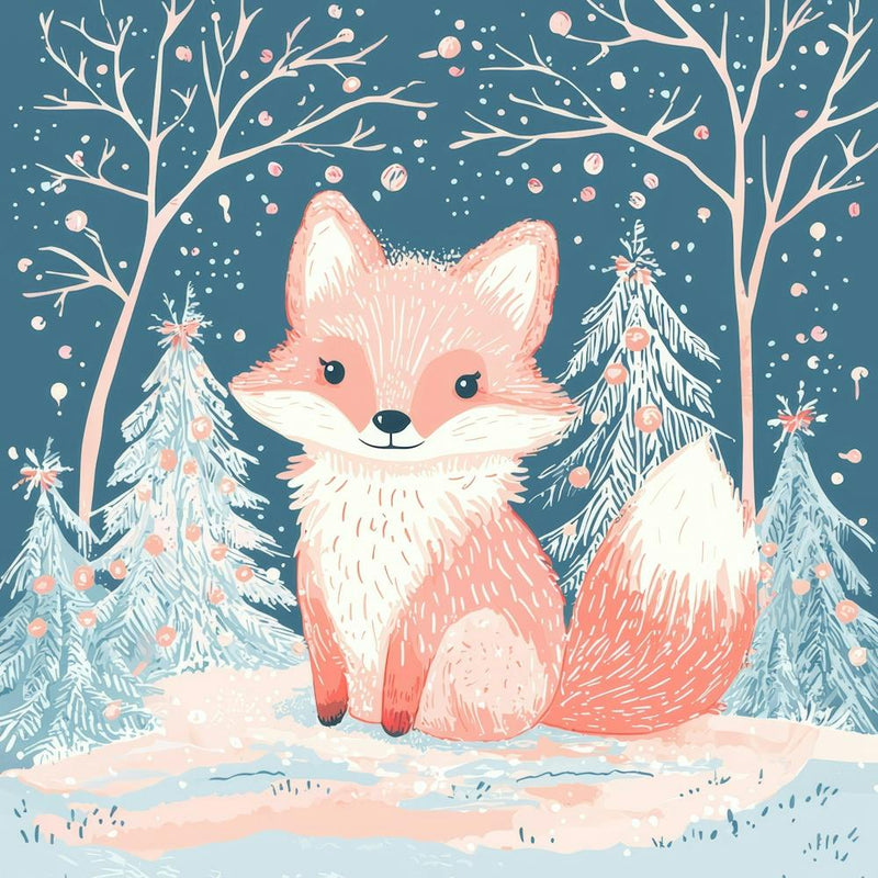 Vektorillustration Niedlicher Weihnachtsfuchs