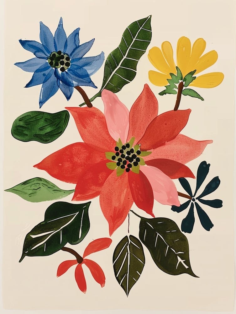 Painted Florals Poinsettia 2