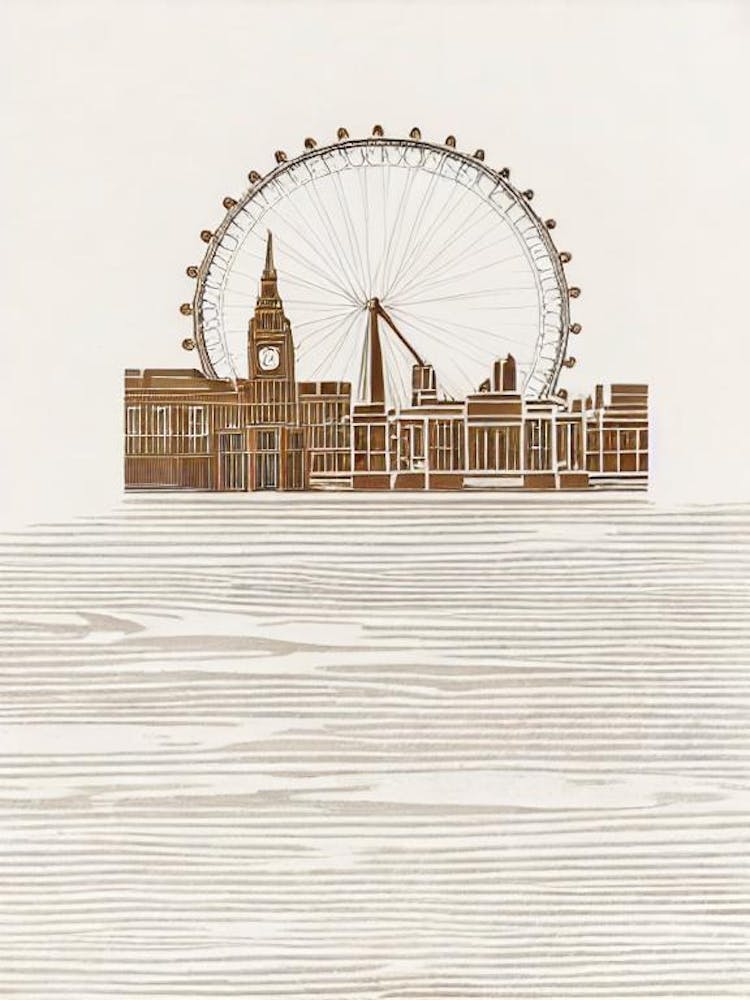 London Eye London Boho Landmark Illustration