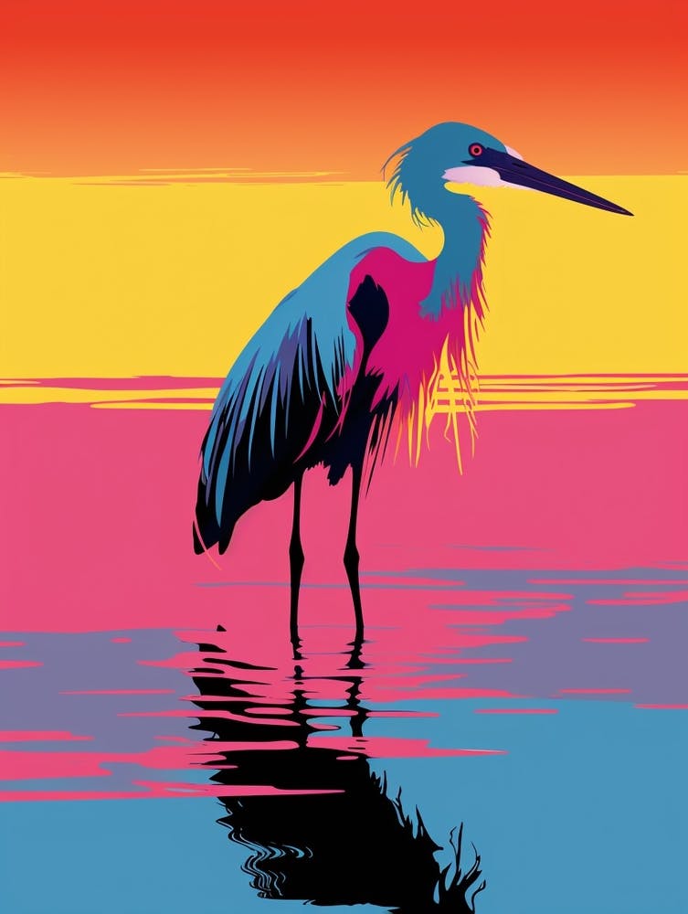 Andy Warhol Style Bird Egret 2