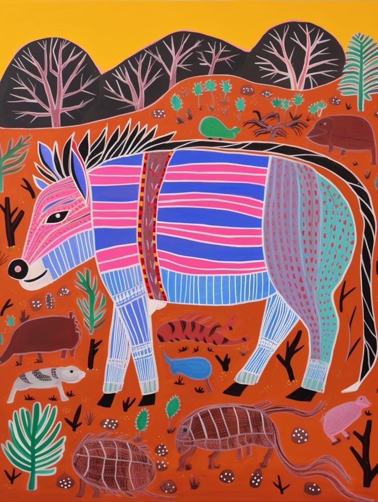 Maximalist Animal Painting Warthog