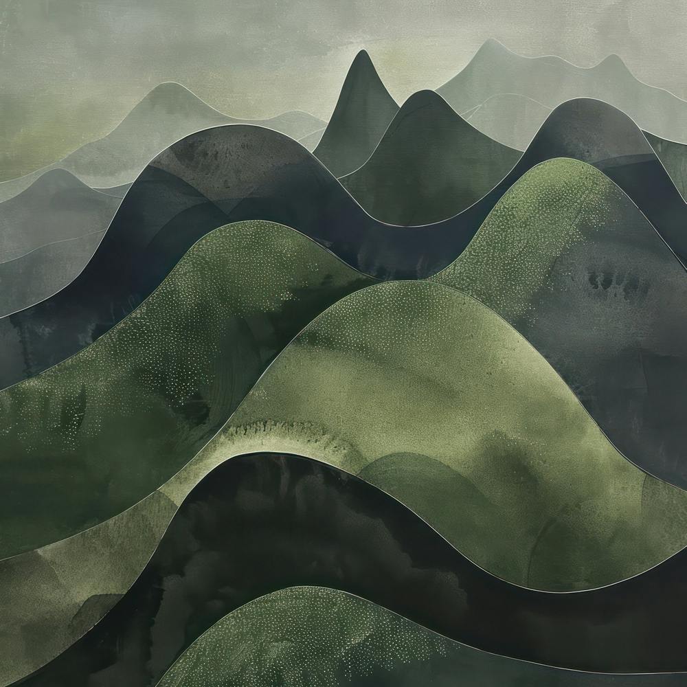 Japanese Watercolour Of Mount Hakusan 5