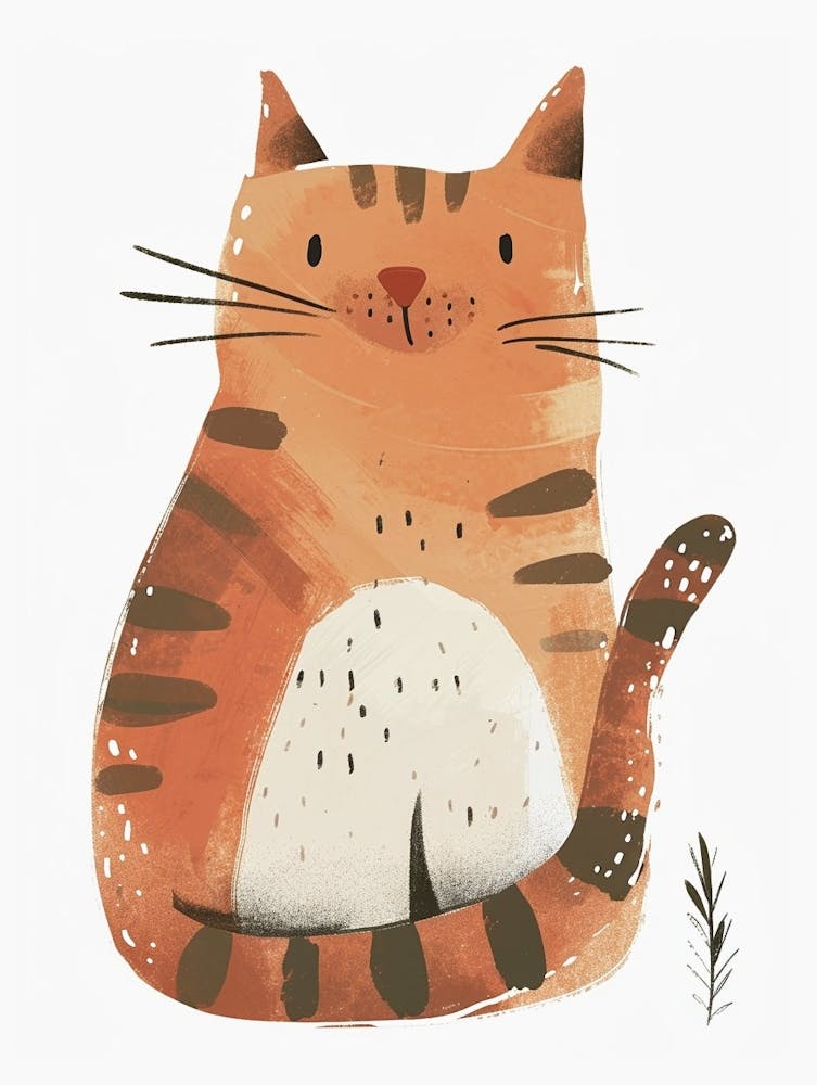 Cymric Cat Clipart Illustration 7