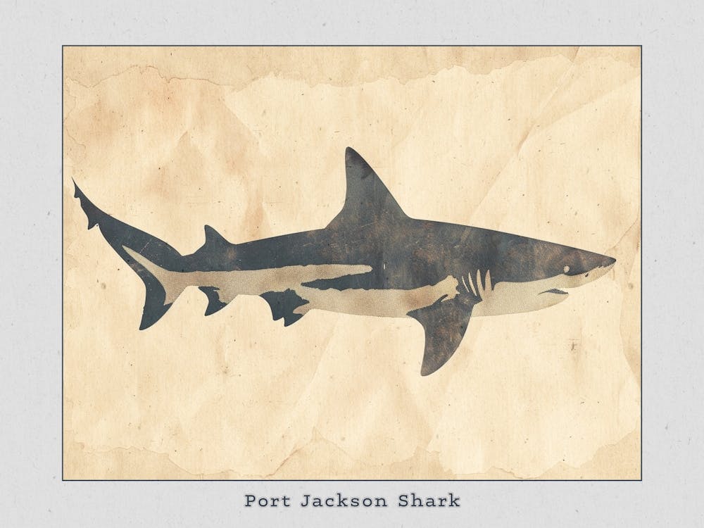 Port Jackson Shark Silhouette 7 Poster