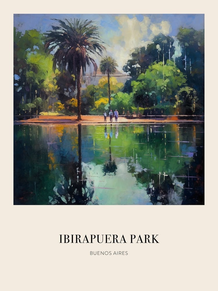 Ibirapuera Park Buenos Aires Argentina 2 Vintage Cezanne Inspired Poster