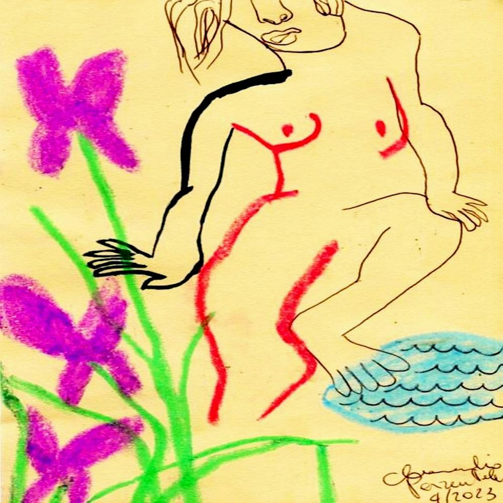 Painting2926 Ink,Acrylics,Pen On Cardboard Size 15cm X 21cm Year 2023