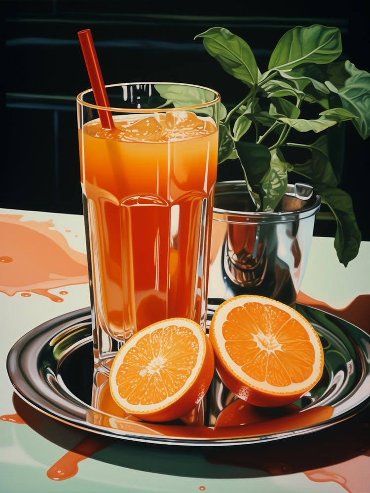 Orange Juice Vintage Cookbook Style 3