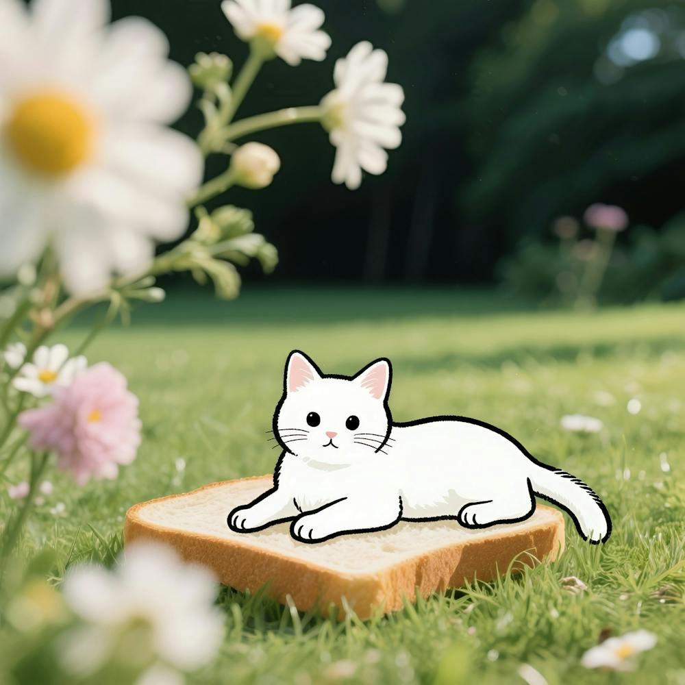 Cat On Bread 1