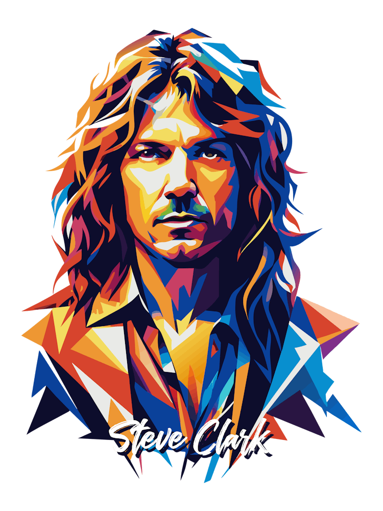 Steve Clark Def Leppard 02 Portrait Music Icon WPAP Pop Art Style