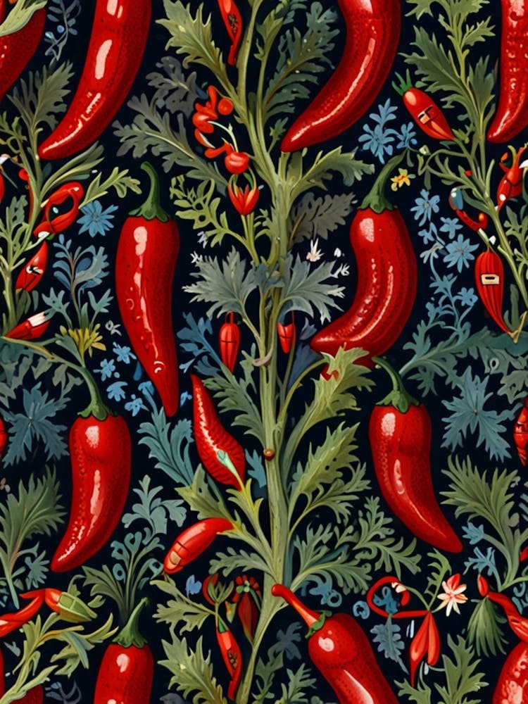 William Morris - Piments rouges