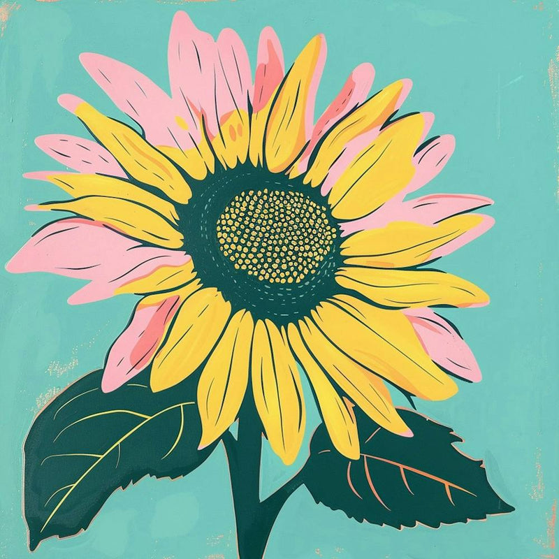 Sonnenblume 2 Quadratische Blumenillustration