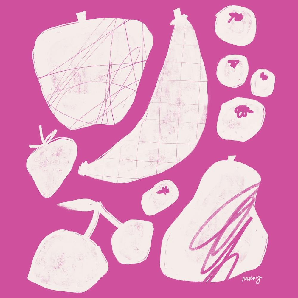 Abstract Fruit Pink Square