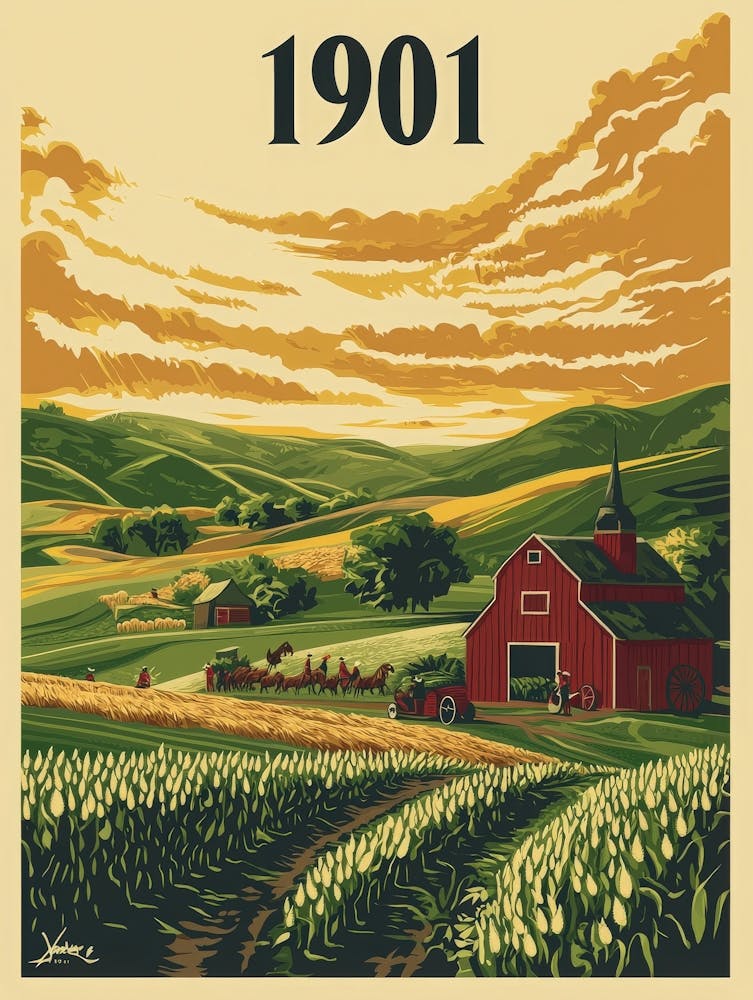 Aihrgdesign A Retro Poster Of A Peaceful 1901 Countryside Wit 7c70ddba 12d6 4c72 9d59 052e57826580 0