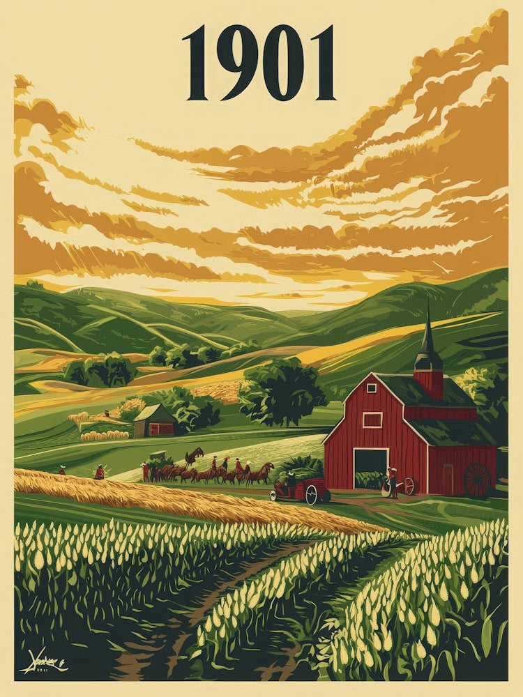 Aihrgdesign A Retro Poster Of A Peaceful 1901 Countryside Wit 7c70ddba 12d6 4c72 9d59 052e57826580 0