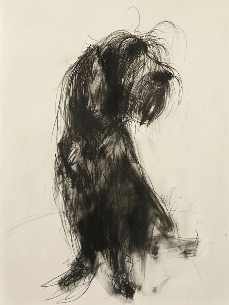 Petit Basset Griffon Vendeen Dog Charcoal Line 1