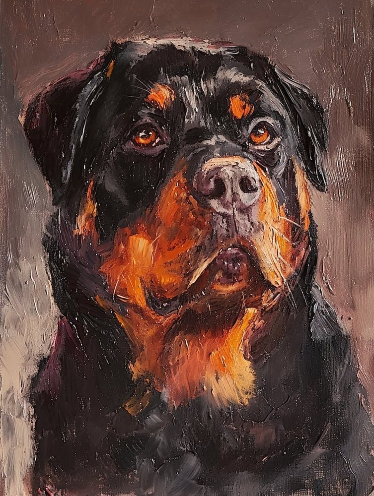 Rottweiler Acrylic Painting 7