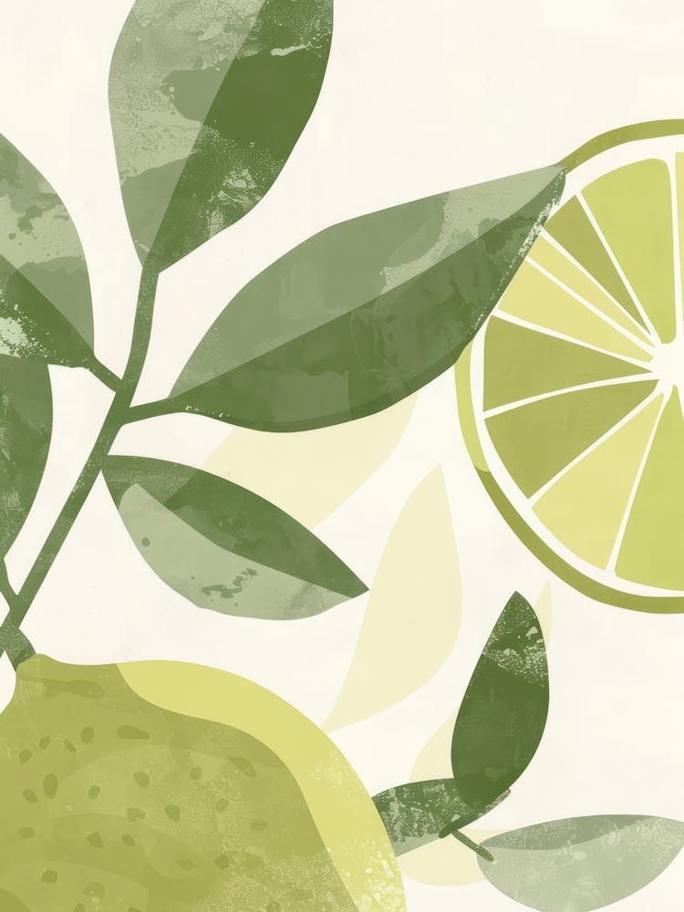 Illustration Gros Plan Citrons Verts 2