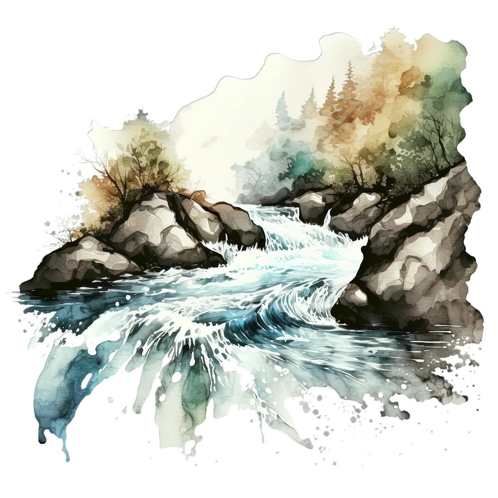 Watercolor Of A River