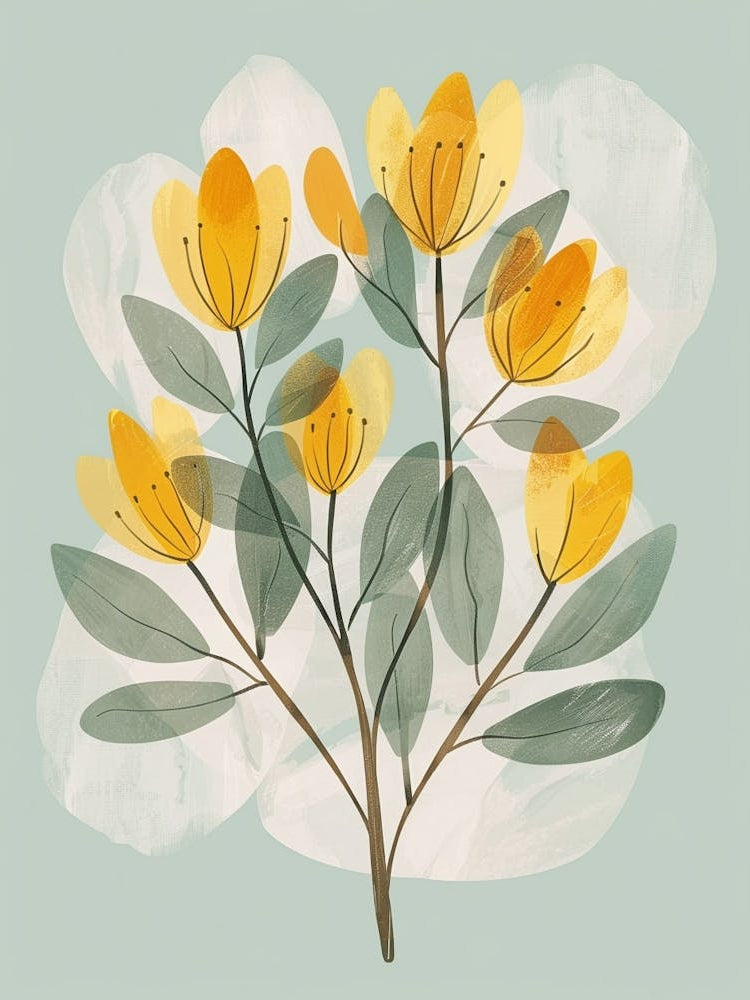 Mahogany Tree Flat Illustration 4