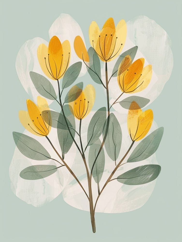 Mahogany Tree Flat Illustration 4