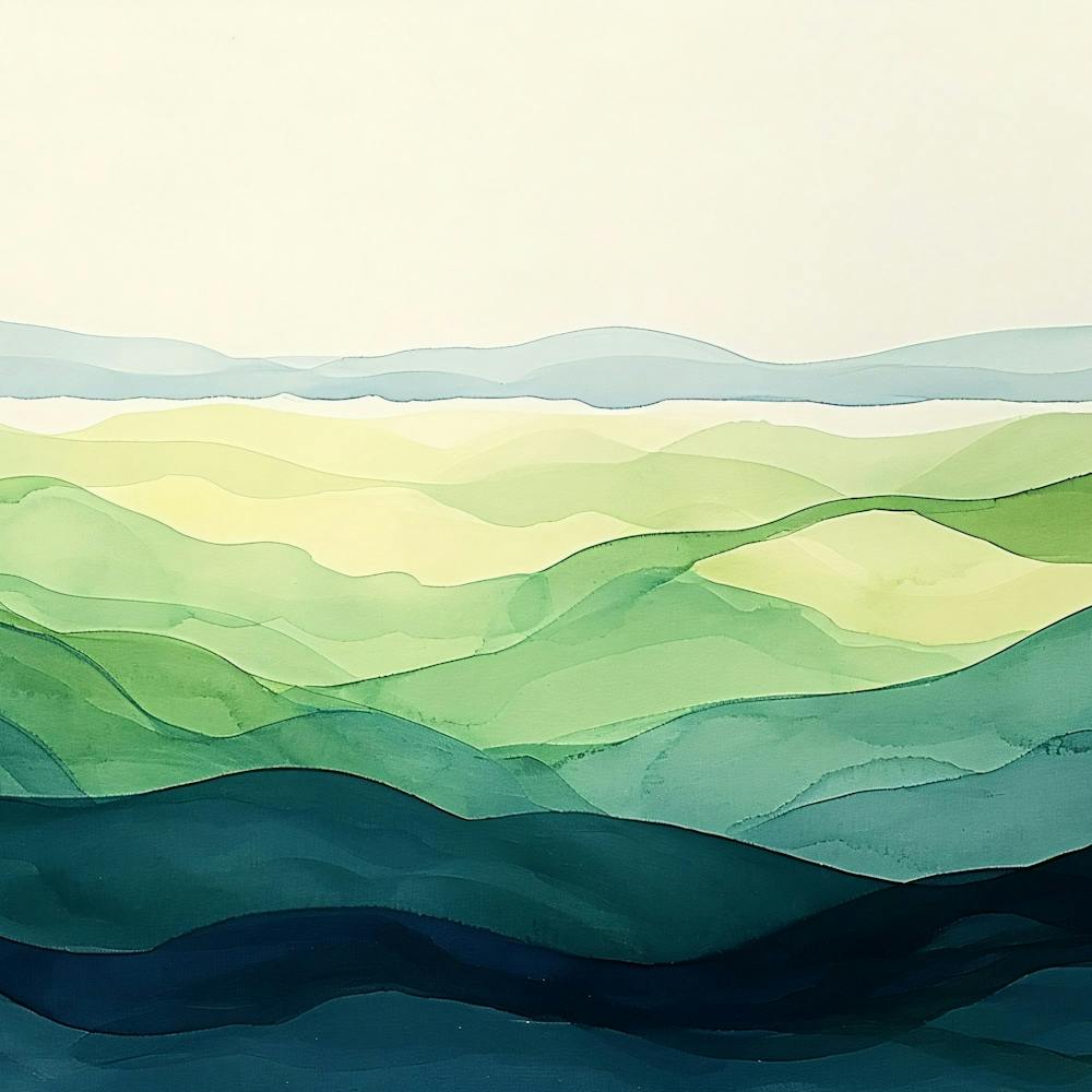 Watercolor Of Mountains 1