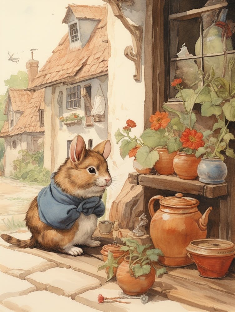 Storybook Animal Watercolour Guinea Pig 2