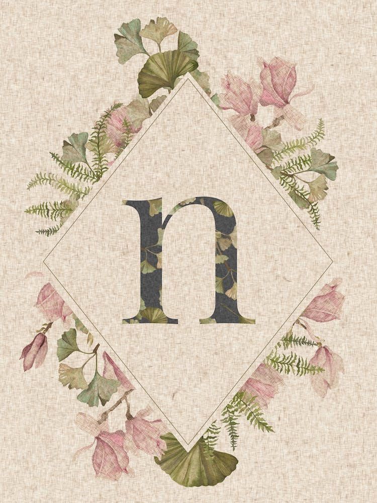 Floral Monogram N