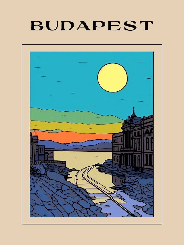Minimal Design Style Of Budapest, Hungary 1 Poster