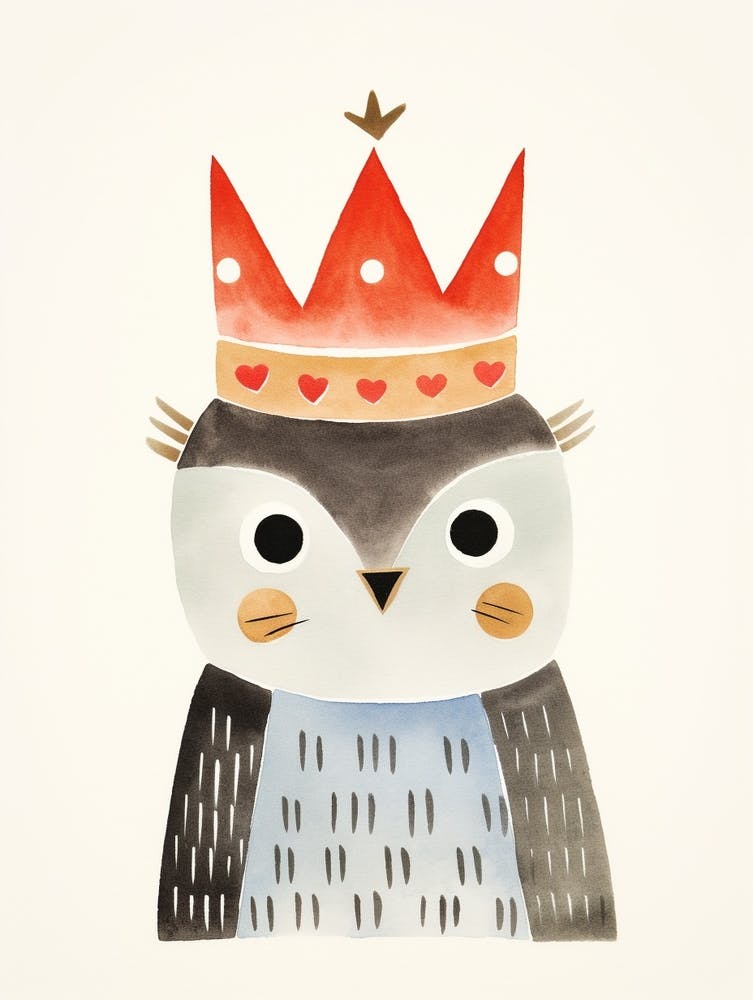 Little Owl 2 Wearing A Crown
