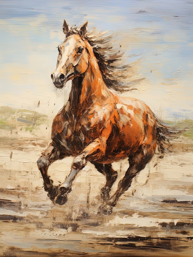 A Horse Painting In The Style Of Palette Knife Painting 4