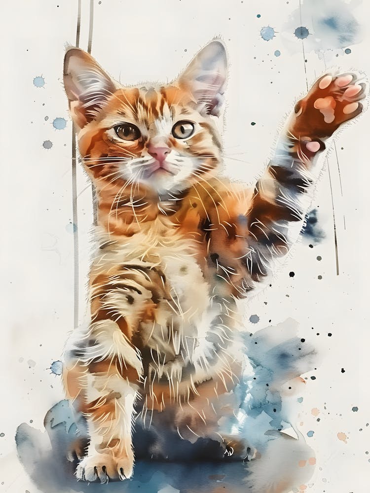 Watercolor Of A Kitten