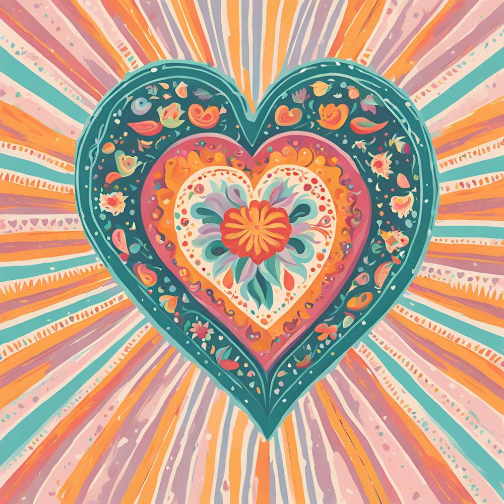 Amor Mexican Dia de los Muertos Heart