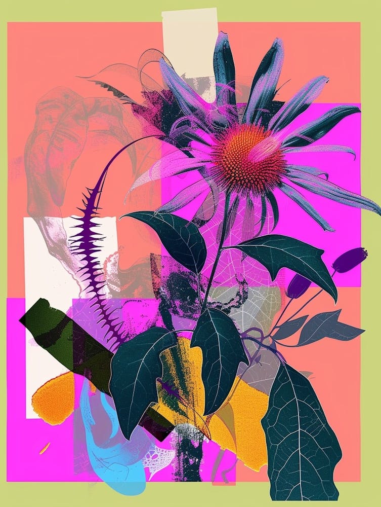 Edelweiss 3 Neon Flower Collage