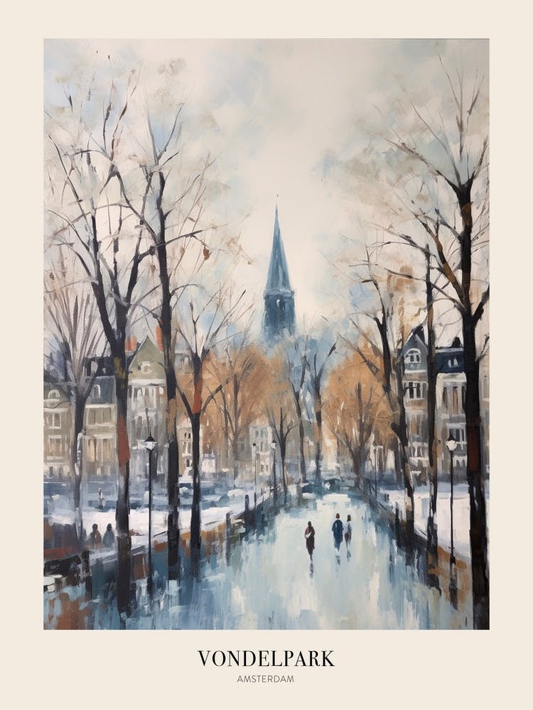 Winter City Park Poster Vondelpark Amsterdam 3