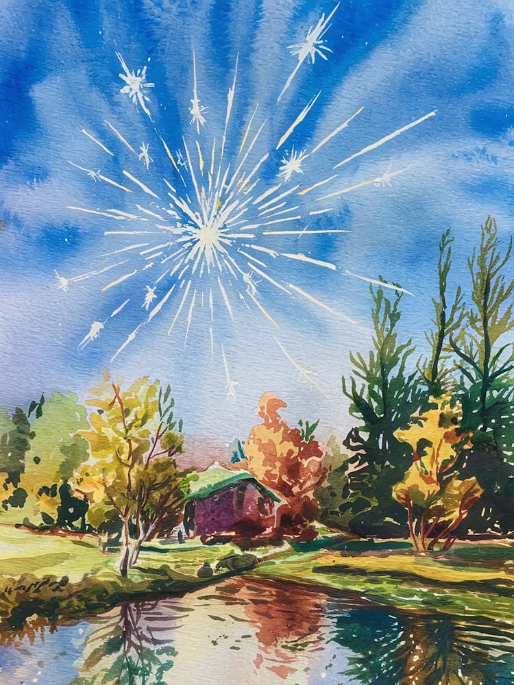 Feuerwerk am Himmel