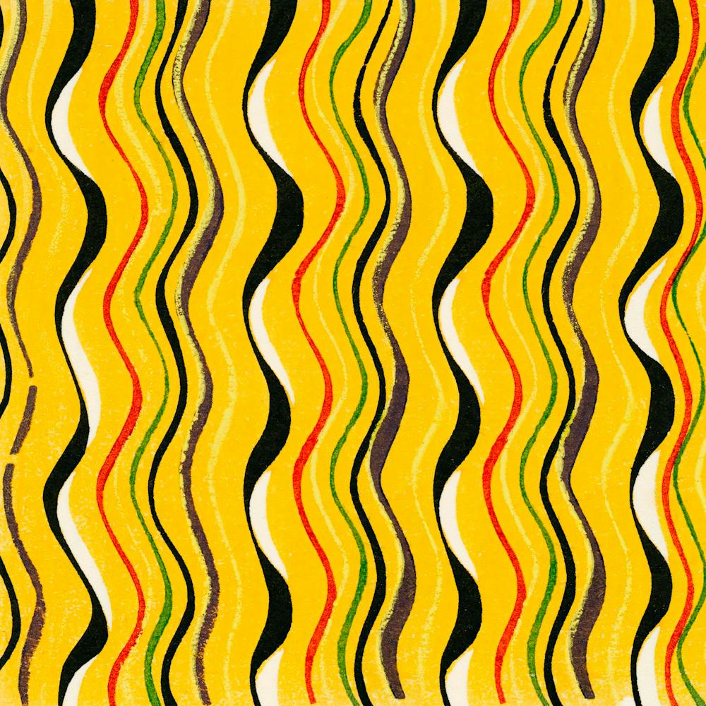 Vintage Ukiyo-e Woodblock Print Of Japanese Textile, Shima Shima, Furuya Korin (9)