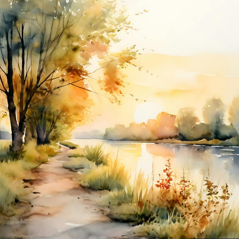 Watercolor Of A River 1