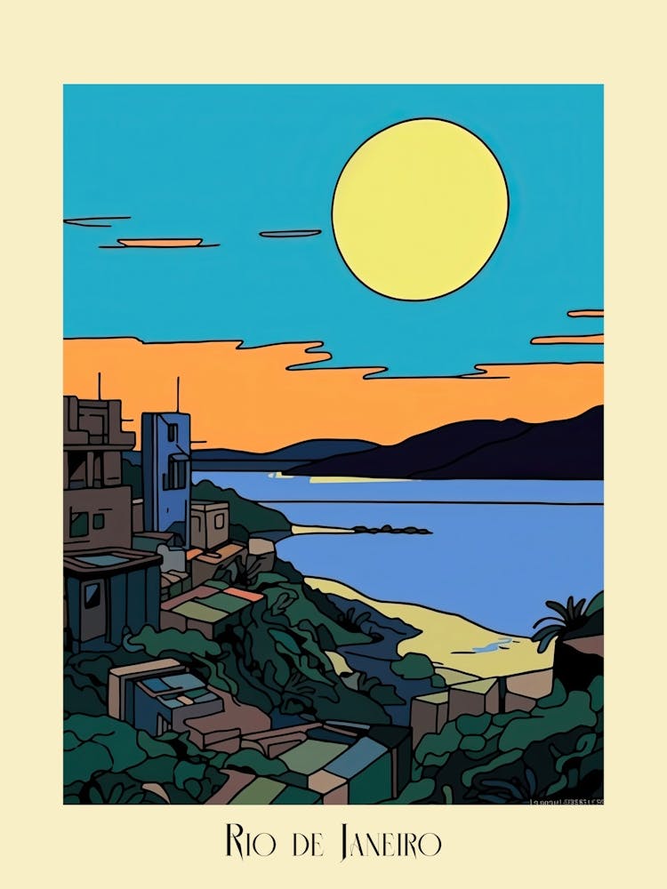 Poster Of Minimal Design Style Of Rio De Janeiro, Brazil 1