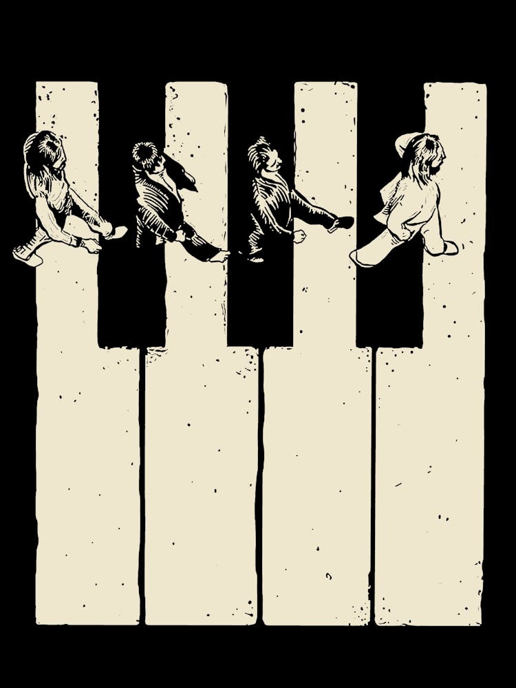 Piano Keys the beatles band music