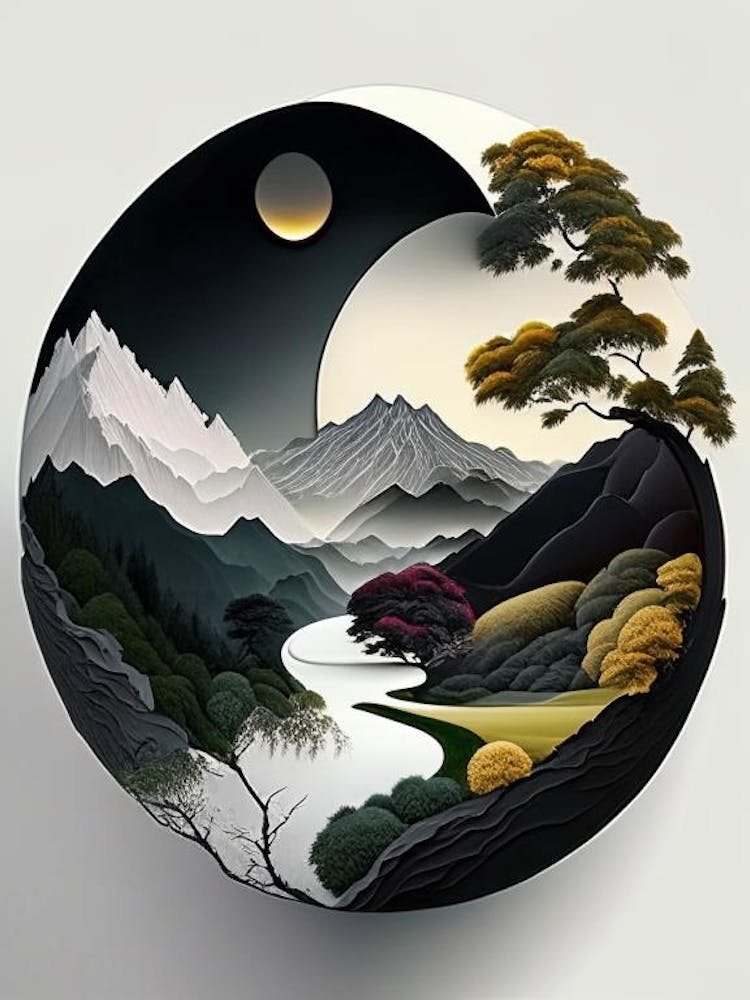 Landscapes 18, Yin and Yang Illustration