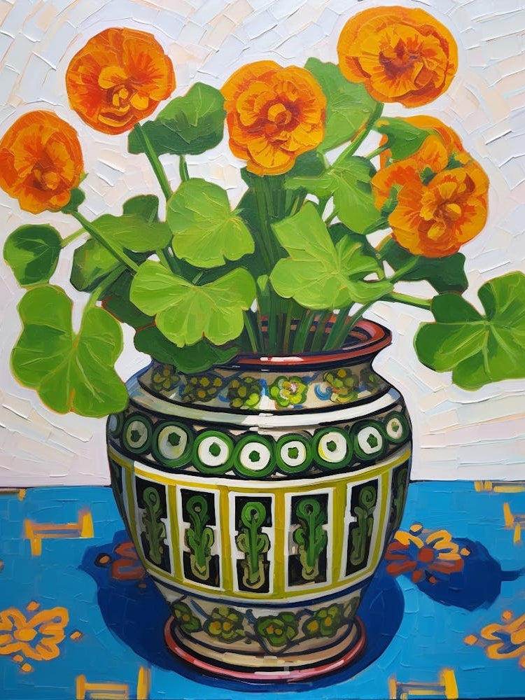 Flowers In A Vase Still Life Painting Portulaca 2