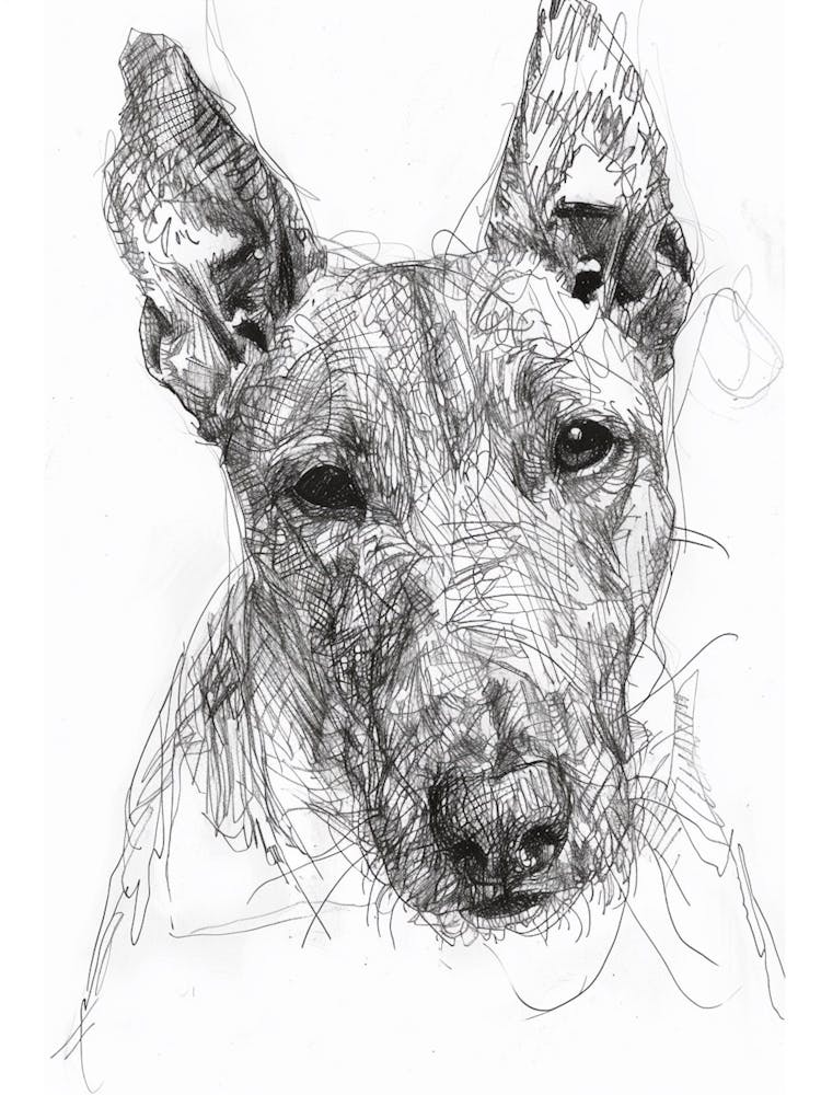 Bull Terrier Dog Line Sketch 1