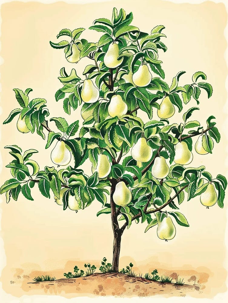 Pear Tree Storybook Illustration 3