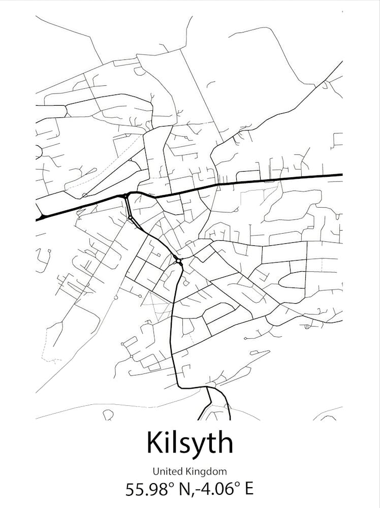 Kilsyth,United Kingdom Minimalist Map