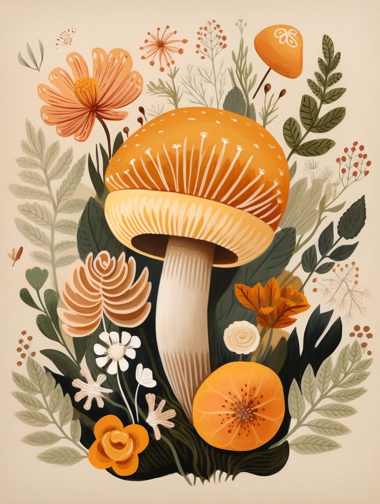 Fall Mushroom Illustration 3