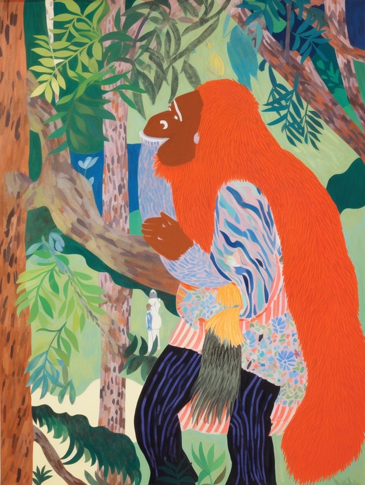 Maximalist Animal Painting Orangutan 1