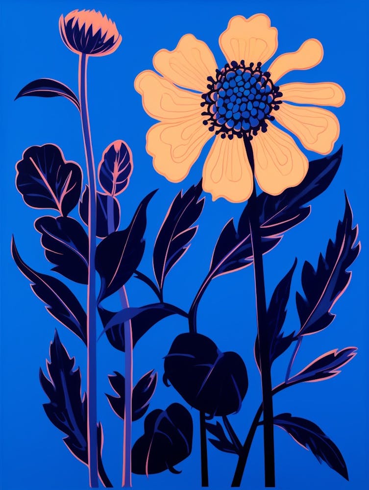 Blue Flower Illustration Gaillardia 4