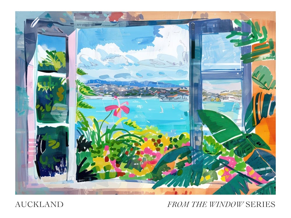 Auckland From The Window Series Poster Painting 4