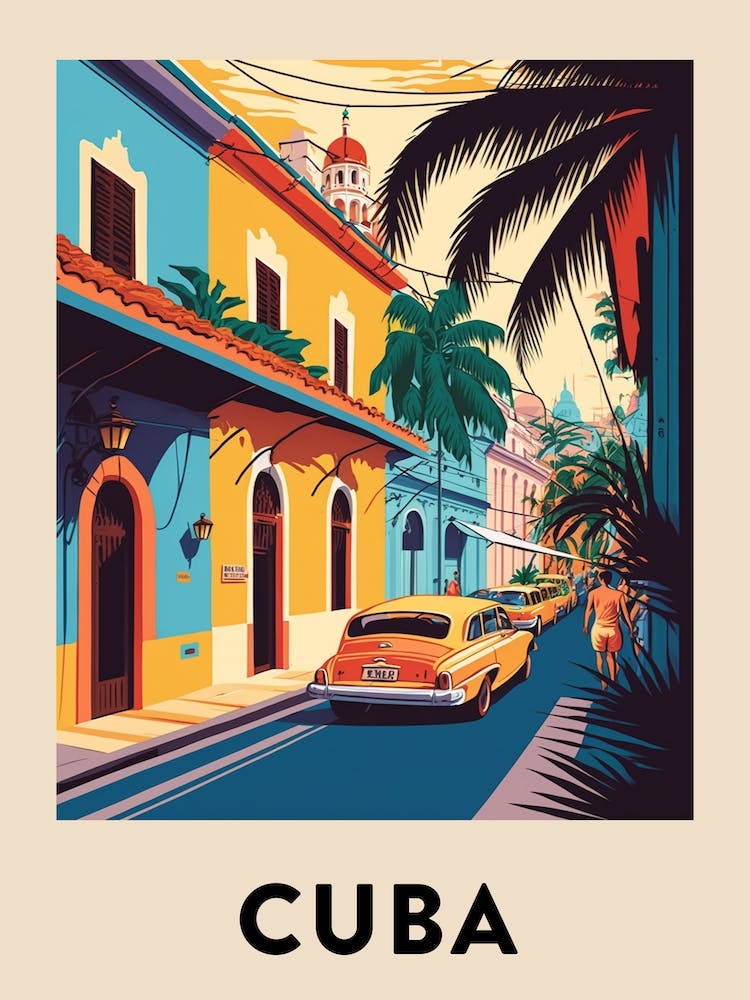 Cuba 3 Vintage Travel Poster