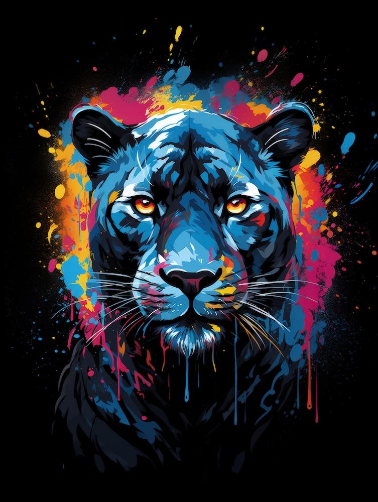 Panther color wall art illustration